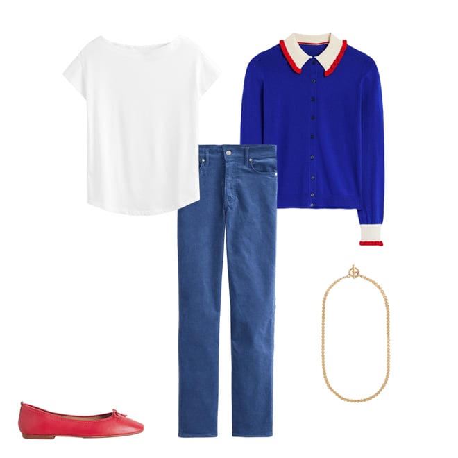1st bundle featuring 4 items which compliment Velveteen 5 Pocket Jeans-Denim Blue