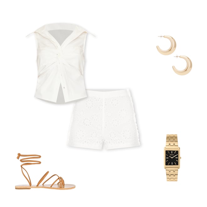 1st bundle featuring 4 items which compliment High Waist Short With Side Ruffles
