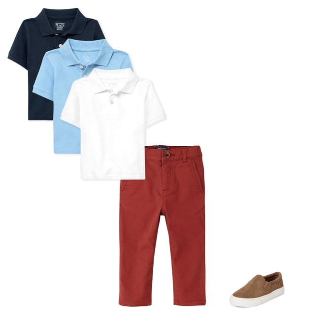 9th bundle featuring 2 items which compliment Baby And Toddler Uniform Pique Polo 3-Pack