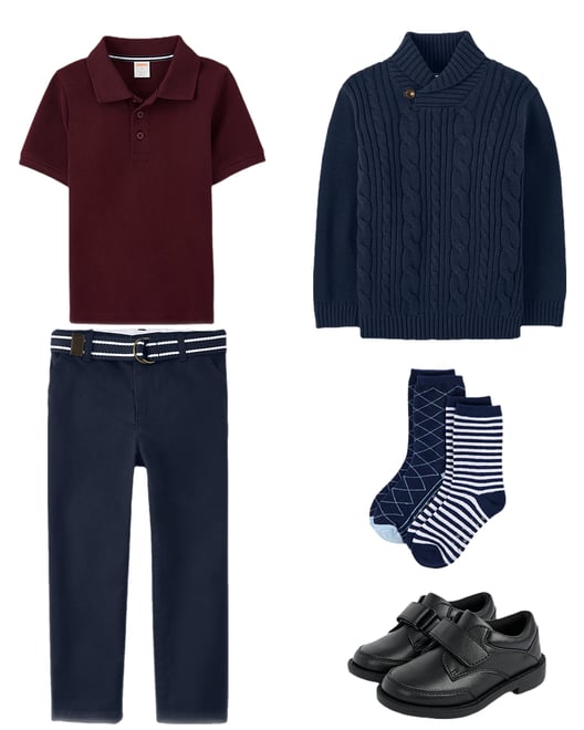 1st bundle featuring 4 items which compliment Boys Cable Knit Shawl Sweater