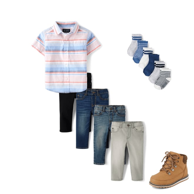 2nd bundle featuring 3 items which compliment Toddler Boys Contrast Cuff Lace Up Boots