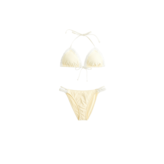 Stitched Double-Strap Cheeky Bikini Bottom