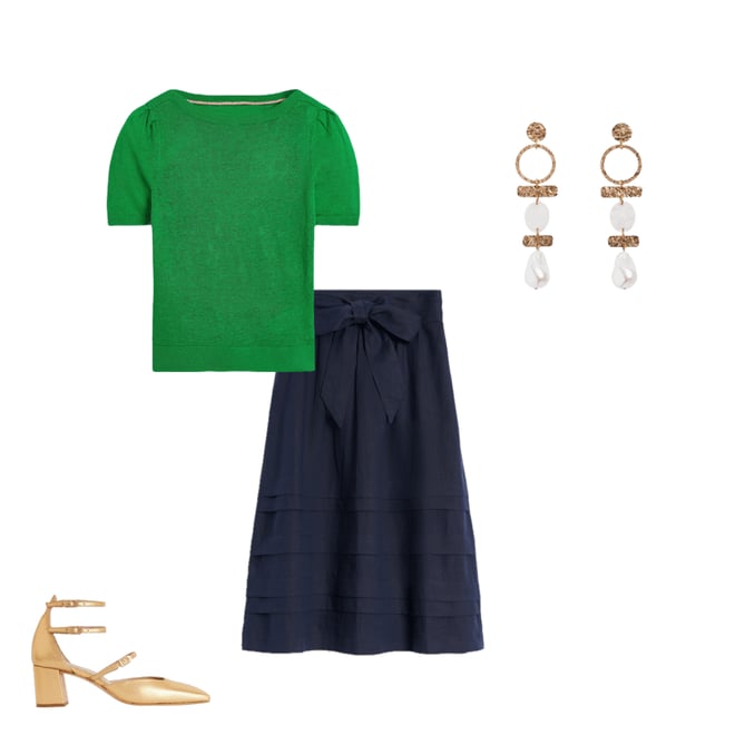 3rd bundle featuring 3 items which compliment Liv Boat Neck Linen T-Shirt-Sapling Green