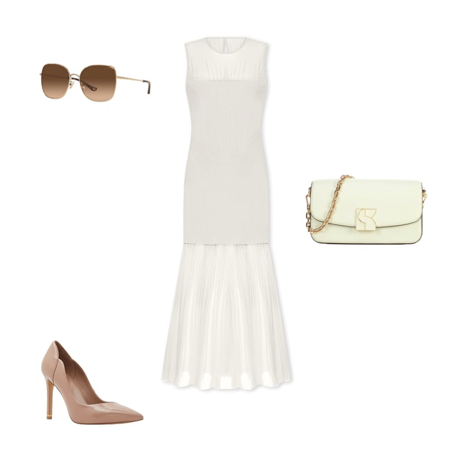 Antonio Melani Ivory Sleeveless Classic Basic Summer Dress selling Wedding Party 14 $159