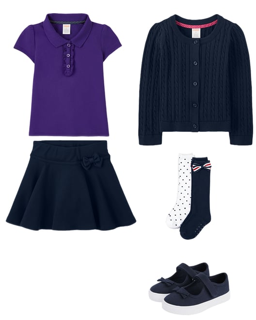 3rd bundle featuring 4 items which compliment Girls Stain-Resistant Ruffle Polo