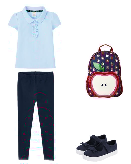 3rd bundle featuring 3 items which compliment Girls Stain-Resistant Ruffle Polo