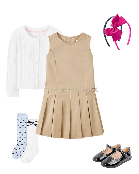 4th bundle featuring 4 items which compliment Girls Stain and Wrinkle-Resistant Pleated Jumper