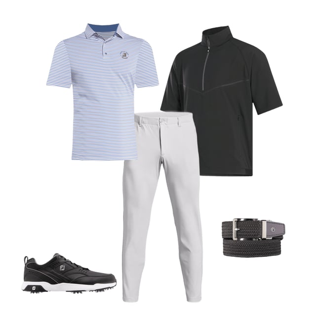 FootJoy Short Sleeve Zephyr Windshirt Golf Pullover Navy