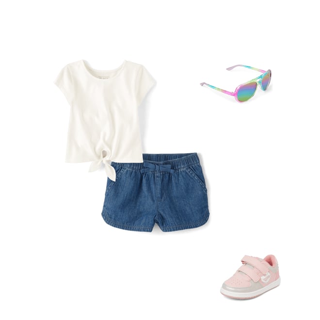 4th bundle featuring 3 items which compliment Baby And Toddler Girls Chambray Pull On Shorts