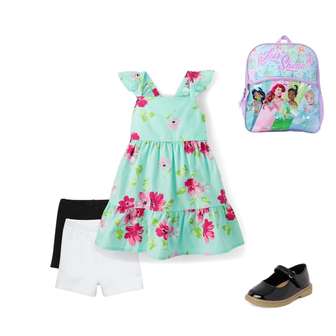 2nd bundle featuring 3 items which compliment Toddler Girls Floral Bow Back Poplin Ruffle Dress