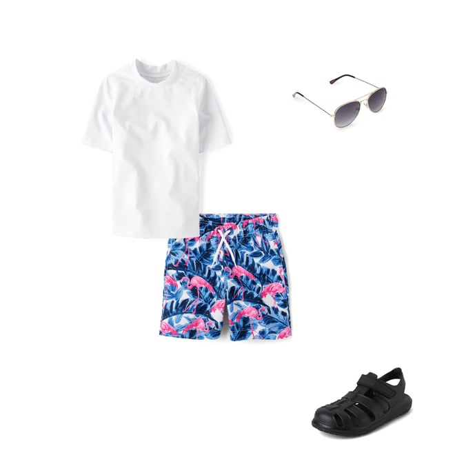 3rd bundle featuring 3 items which compliment Boys Print Swim Trunks
