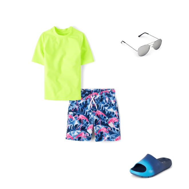 1st bundle featuring 3 items which compliment Boys Print Swim Trunks