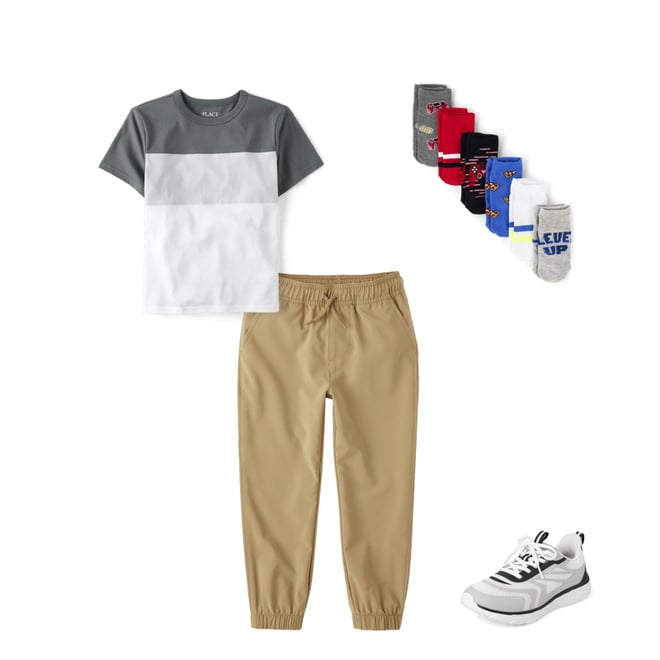 3rd bundle featuring 3 items which compliment Boys Colorblock Top
