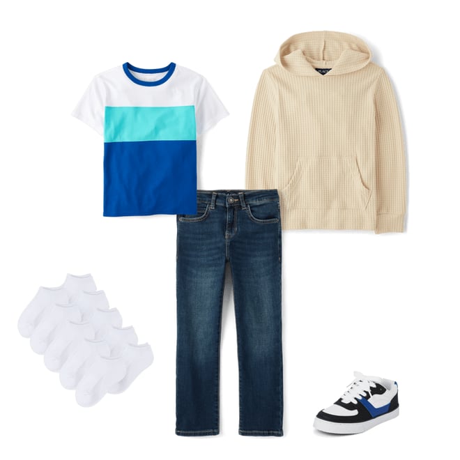 3rd bundle featuring 4 items which compliment Boys Colorblock Top