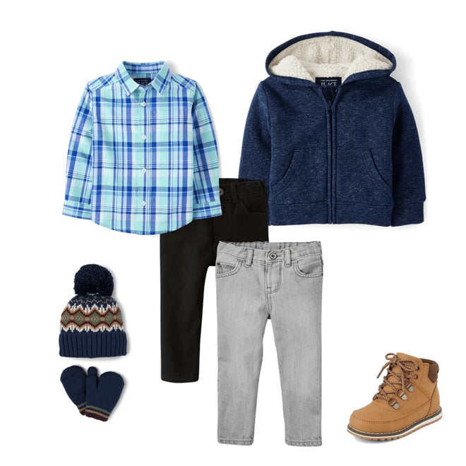 3rd bundle featuring 4 items which compliment Toddler Boys Contrast Cuff Lace Up Boots