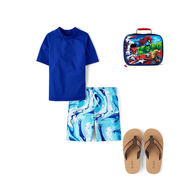 1st bundle featuring 3 items which compliment Boys Print Swim Trunks