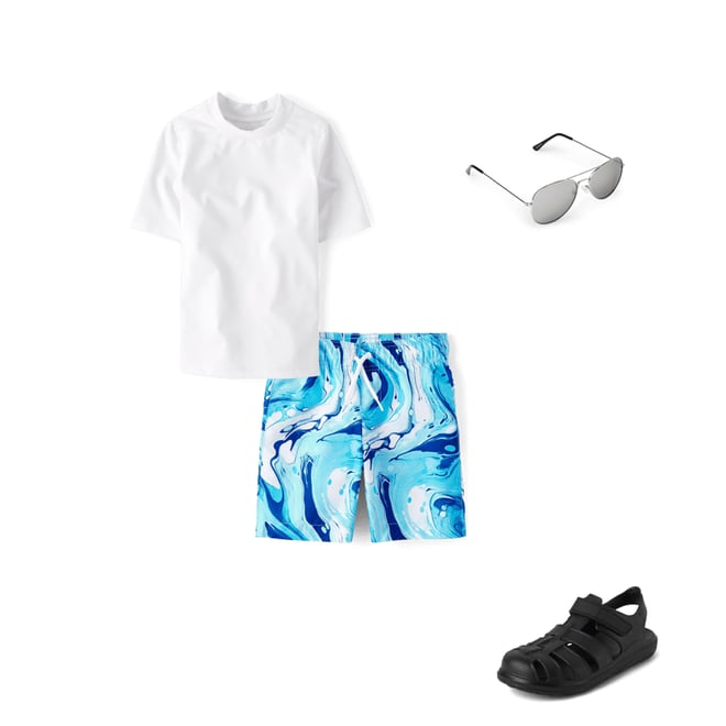 3rd bundle featuring 3 items which compliment Boys Print Swim Trunks