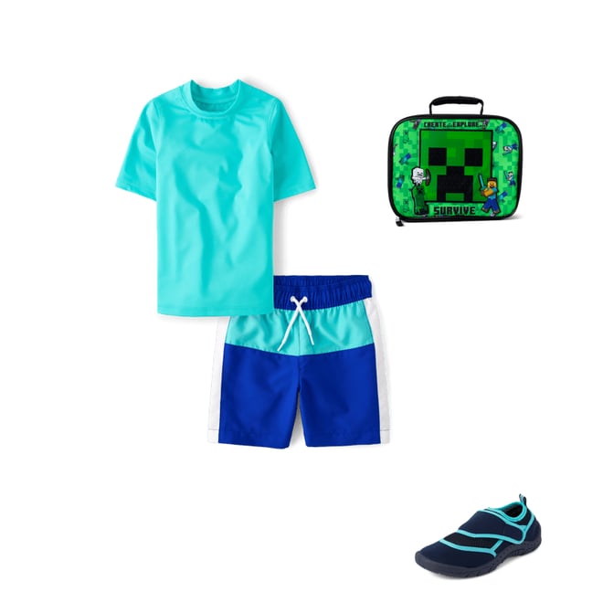 1st bundle featuring 3 items which compliment Boys Colorblock Swim Trunks