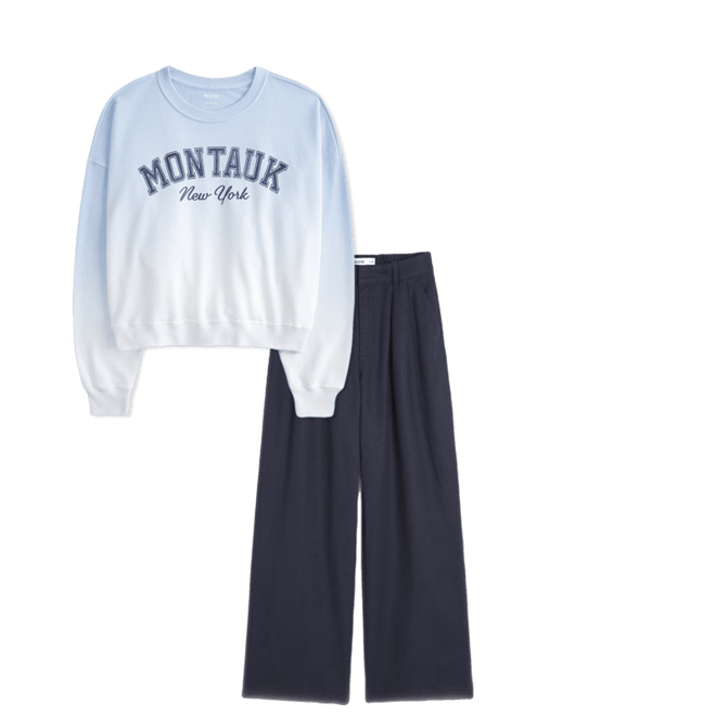 Easy Montauk New York Graphic Crew Sweatshirt