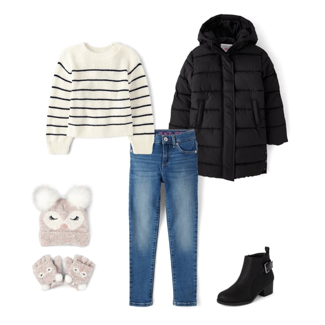 8th bundle featuring 4 items which compliment Girls Quilted Long Puffer Jacket
