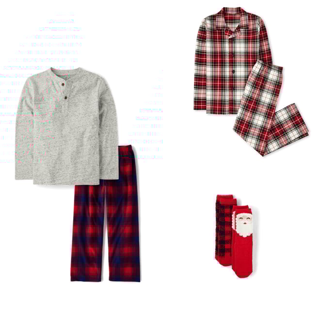 Unisex Kids Christmas Long Sleeve Plaid Flannel Pajamas BLACK The Children s Place CA