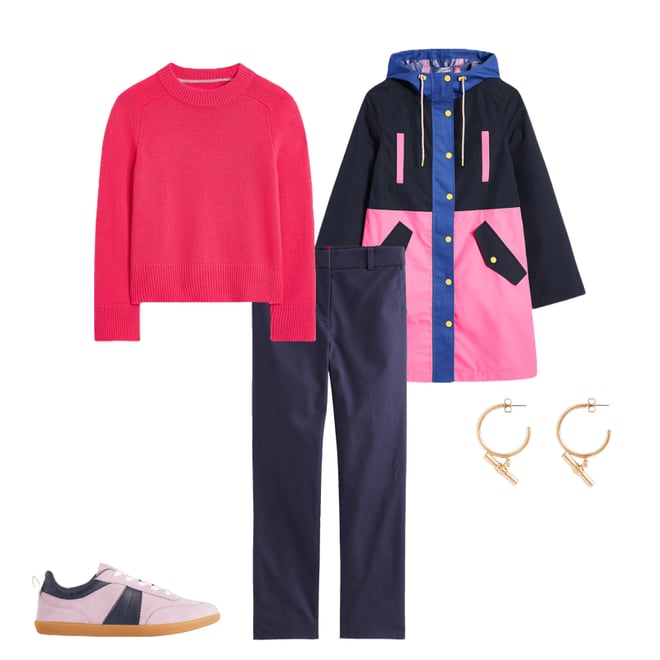 6th bundle featuring 4 items which compliment Wells Waterproof Hooded Coat-Colourblock