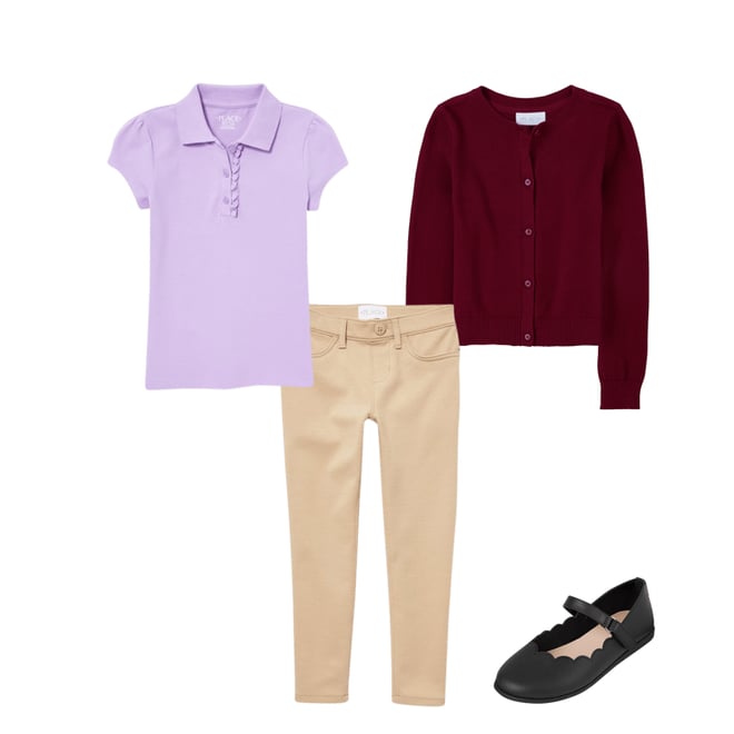 5th bundle featuring 3 items which compliment Girls Uniform Ruffle Pique Polo