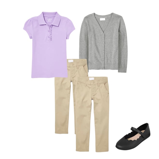 6th bundle featuring 3 items which compliment Girls Uniform Ruffle Pique Polo