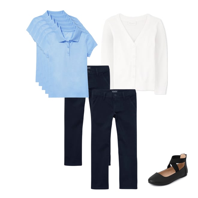 2nd bundle featuring 3 items which compliment Girls Uniform Stretch Bootcut Chino Pants 2-Pack