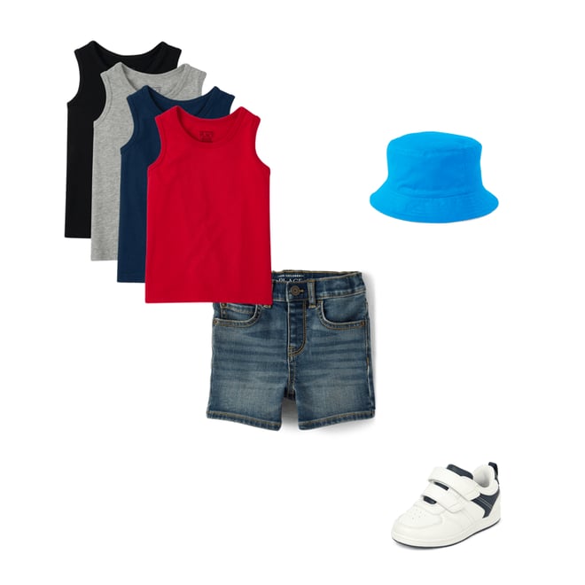 4th bundle featuring 3 items which compliment Toddler Boys Tank Top 4-Pack
