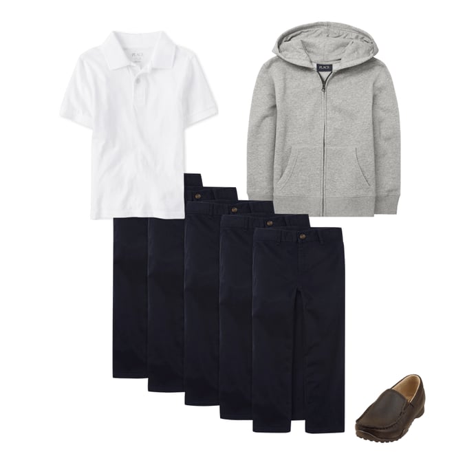 2nd bundle featuring 3 items which compliment Boys Uniform Stretch Straight Chino Pants 5-Pack