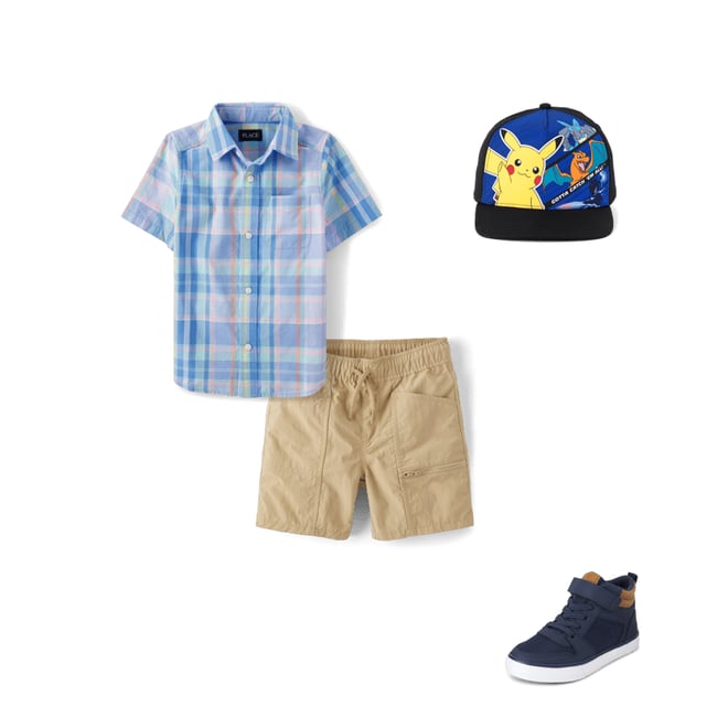 3rd bundle featuring 3 items which compliment Boys Plaid Poplin Button Up Shirt