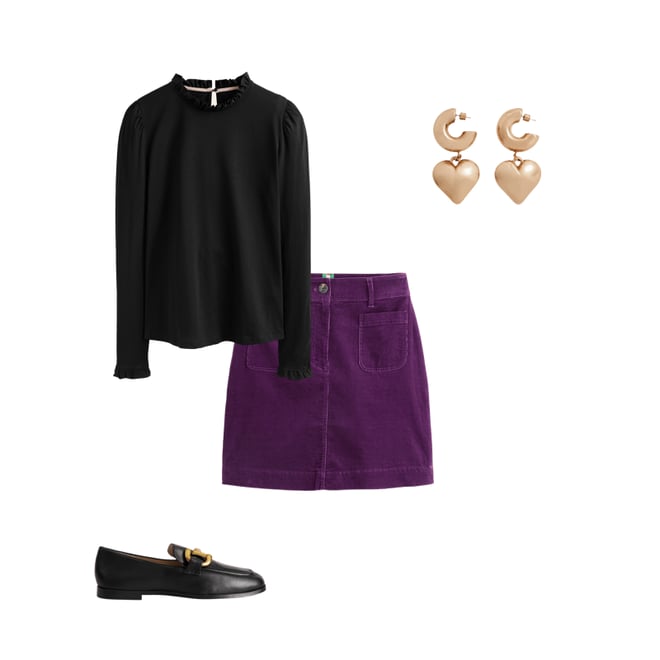 3rd bundle featuring 3 items which compliment Estella Cord Skirt-Damson