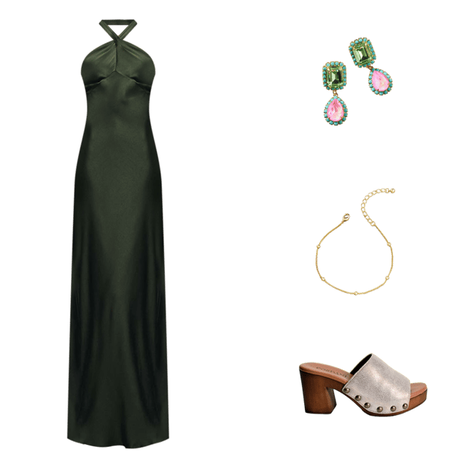 BHLDN Selma Halter-Neck High-Shine Satin Maxi Dress | Anthropologie