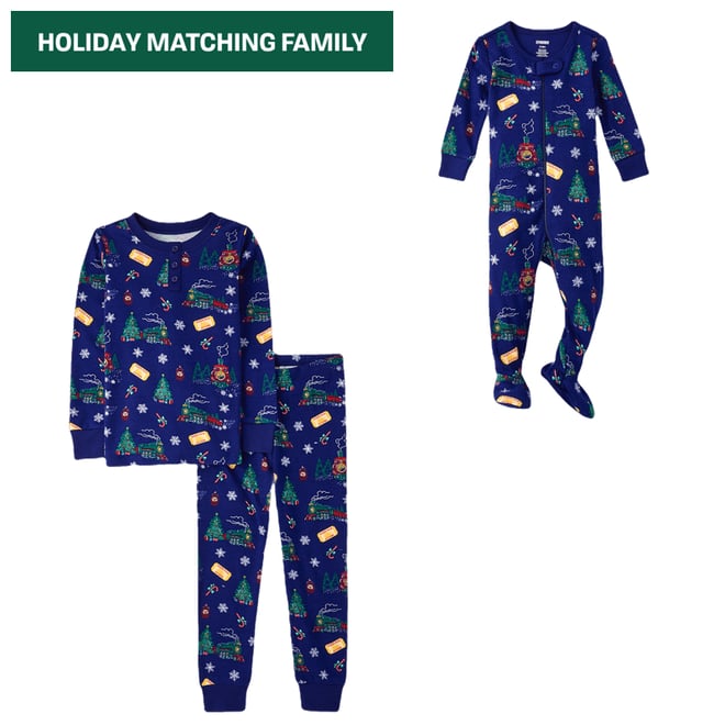 Baby And Toddler Long Sleeve Christmas Train Snug Fit Cotton One