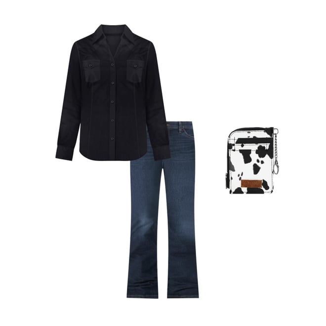 Women's Wrangler Western Button Down Shirt in Black