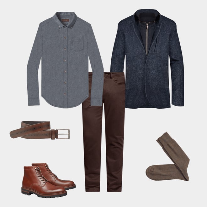 4th bundle featuring 5 items which compliment Dudley Lug Plain Toe Boot