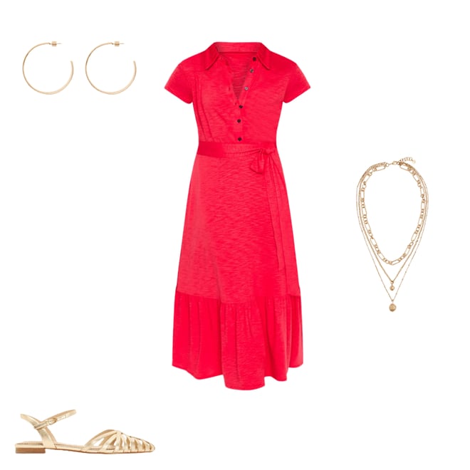 1st bundle featuring 3 items which compliment Cressida Jersey Shirt Dress-Jewel Red
