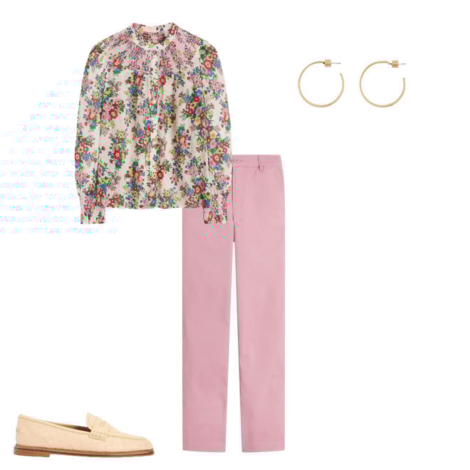 Effie Smocked Blouse-Multi, Bouquet Cluster | Boden USA