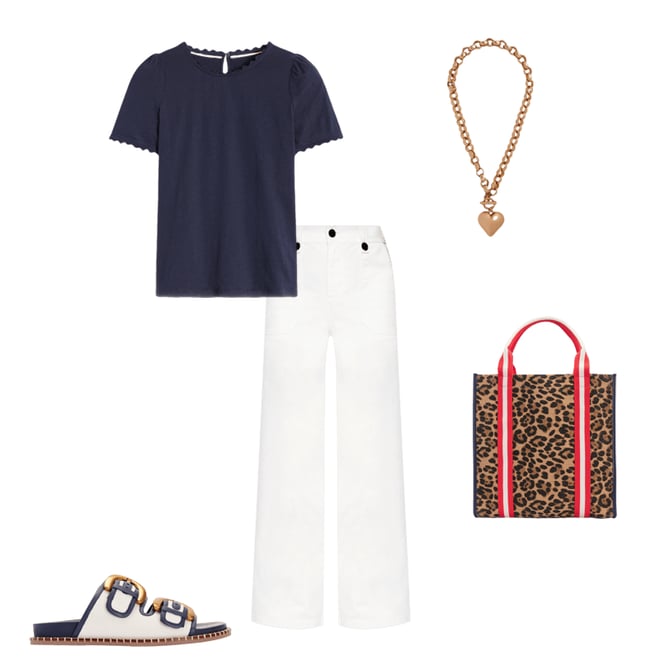 4th bundle featuring 4 items which compliment Alberta Footbed Sandals-Ivory/Navy