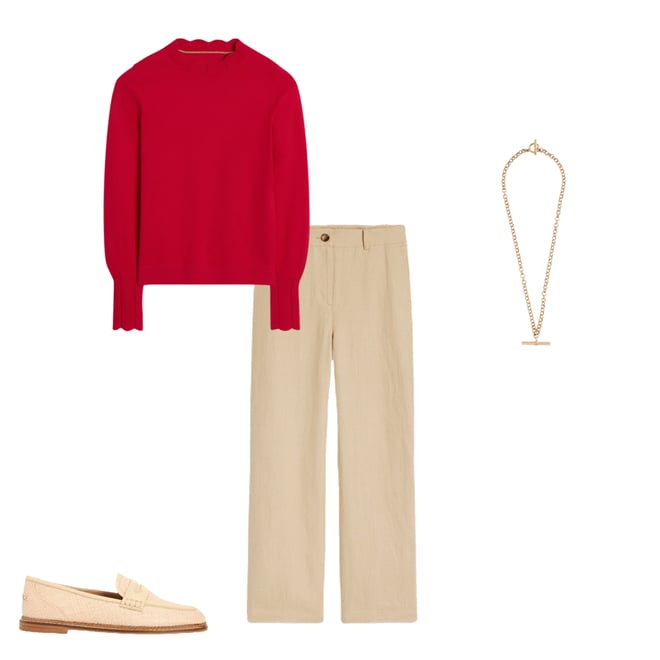 4th bundle featuring 3 items which compliment Imi Scalloped Sweater-Strawberry Tart  Red