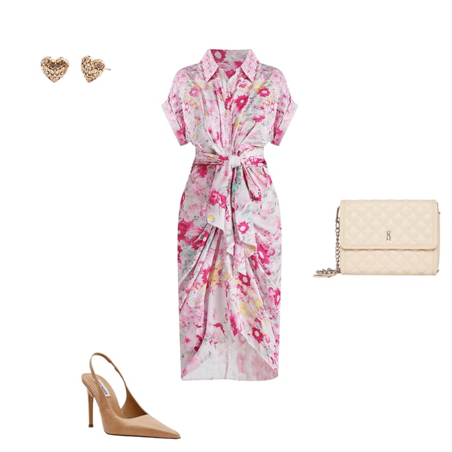 Tori Buttoned Down Satin Dress