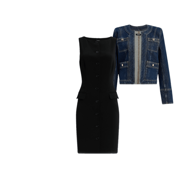 Sleeveless Button Front Mini Blazer Dress