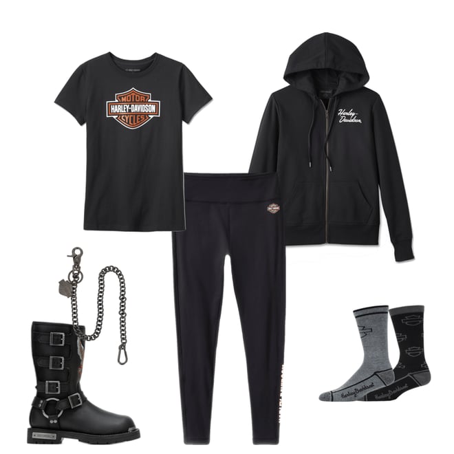 Women's Special Bar & Shield Zip Front Hoodie - Black Beauty