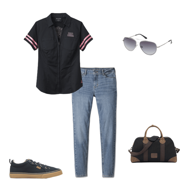 Women's Pink Label Short Sleeve Zip Front Shirt | Harley-Davidson USA