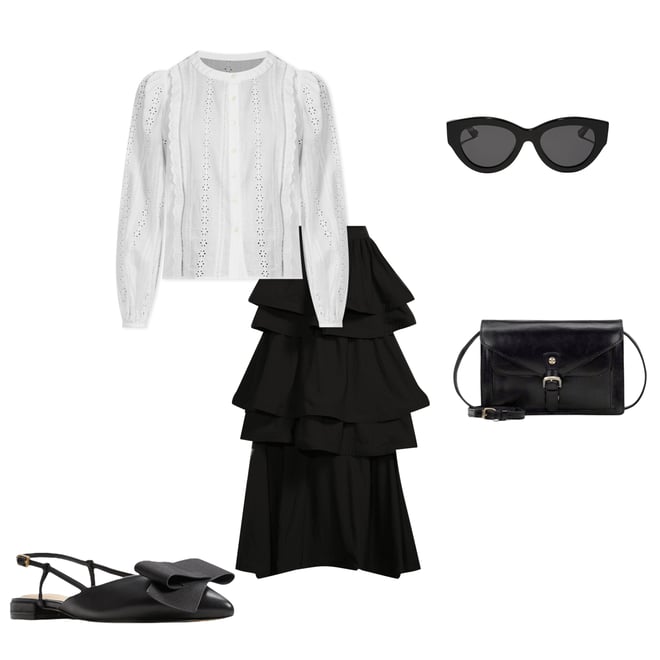 random tiered tulle & pongee SK