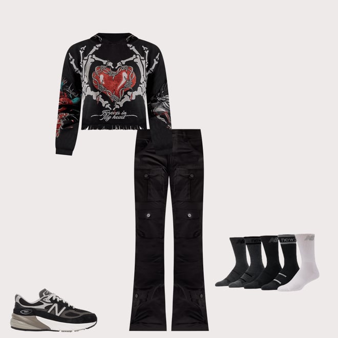 Majestik Skeleton Tapestry Cropped Hoodie