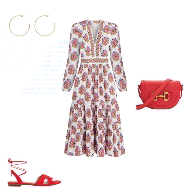 1st bundle featuring 3 items which compliment Violet Midi Dress-Ivory, Wildflower Stamp