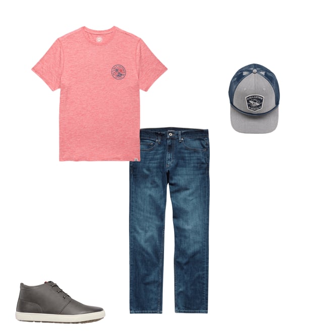 2nd bundle featuring 3 items which compliment  Sunset Ale Performance Tee Shirt - Sunset Red