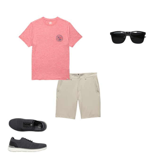 1st bundle featuring 3 items which compliment  Sunset Ale Performance Tee Shirt - Sunset Red